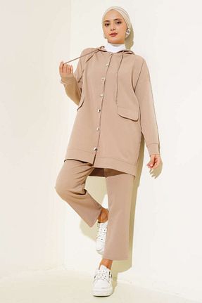 ست بالاتنه و پائین تنه حجاب بژ زنانه رگولار VOLT CLOTHİNG - کد 865168217
