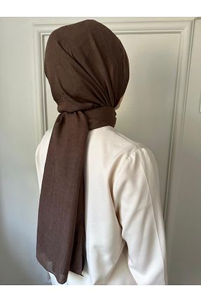 شال قهوه ای زنانه پنبه ای Azrina - کد 864431012