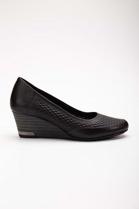 کفش پاشنه بلند پر مشکی زنانه پاشنه متوسط (5-9 سانتی متر) ANALİN SHOES - کد 831327393