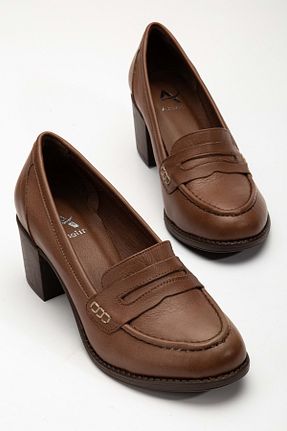 کفش کلاسیک قهوه ای زنانه چرم خالص ANALİN SHOES - کد 824717186