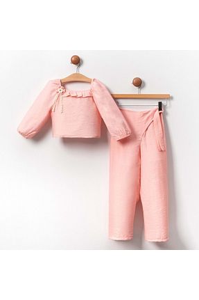 کت و شلوار صورتی بچه گانه یقه کتی Mnk Baby&Kids - کد 793389568