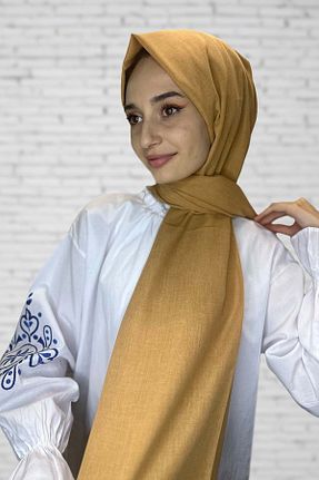 شال زرد زنانه پنبه ای Shecarf - کد 864472947