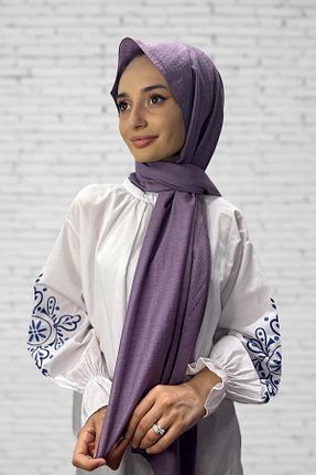 شال بنفش زنانه پنبه ای Shecarf - کد 864472859