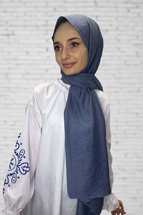 شال سرمه ای زنانه پنبه ای Shecarf - کد 864472805