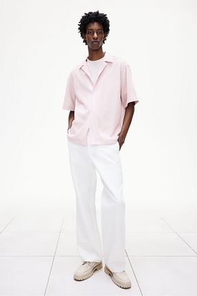 پیراهن صورتی مردانه یقه مردانه H&M - کد 864480357