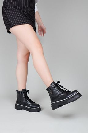 بوت / نیم بوت مشکی زنانه چرم مصنوعی Birikon - کد 864493327