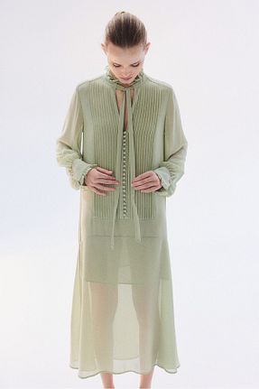 لباس سبز زنانه شیفون H&M - کد 864480489