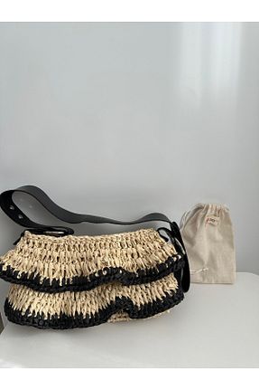 کیف دوشی مشکی زنانه حصیر nancastore - کد 864481161