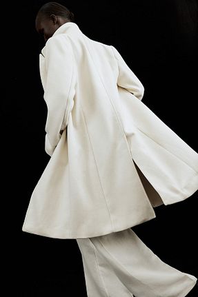 پالتو پشمی بژ زنانه بدون آستر H&M - کد 864480368