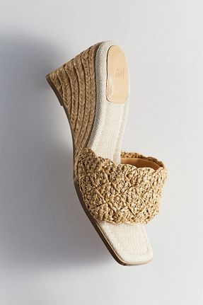کفش پاشنه بلند کلاسیک بژ زنانه حصیر H&M - کد 864480260