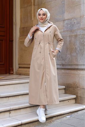 ترنچکت حجاب بژ زنانه بدون آستر ALNİSS COLLECTİON - کد 852299021