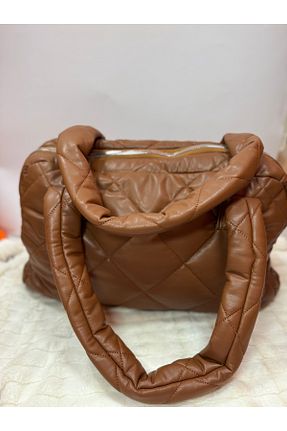 کیف دوشی قهوه ای زنانه چرم مصنوعی ÇANTA - کد 864708065