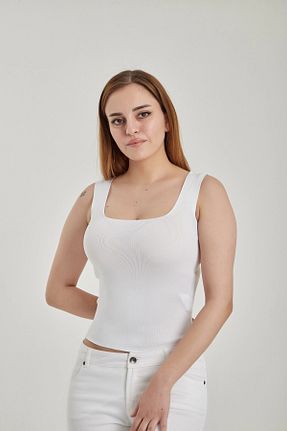 بلوز سفید زنانه ساده MODATALİKA - کد 700570138