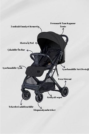 کالسکه مشکی Tek Elle Katlama Prego - کد 864728395