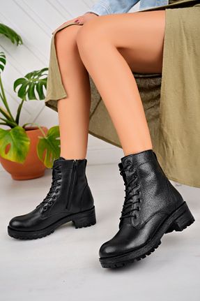 بوت / نیم بوت مشکی زنانه چرم خالص fastfoot - کد 199026038