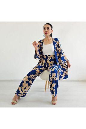 کیمونو و کافتان آبی زنانه لیکرا Altı Üstü Butik - کد 863636504