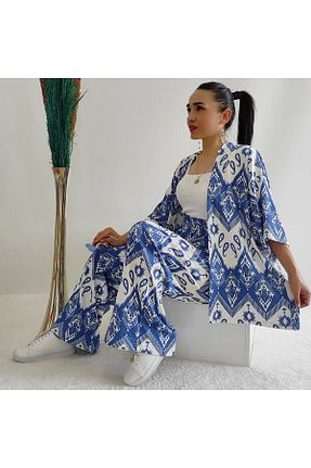کیمونو و کافتان آبی زنانه لیکرا Altı Üstü Butik - کد 863657413