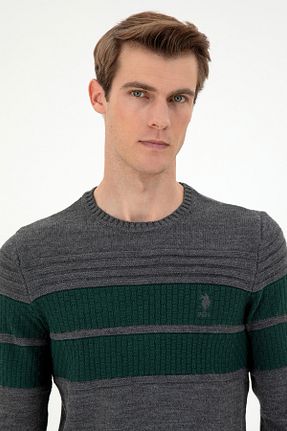 پلیور طوسی مردانه ساده U.S. Polo Assn. - کد 864657946