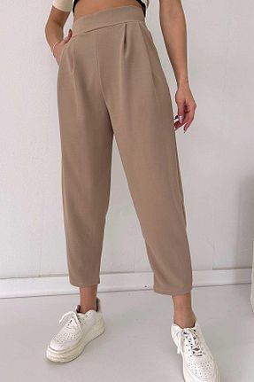شلوار بژ زنانه مخلوط پلی استر Mine Tan Butik - کد 803291201