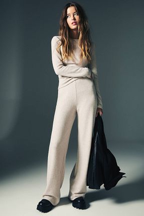 شلوار بژ زنانه پلی استر Pull & Bear - کد 864675797