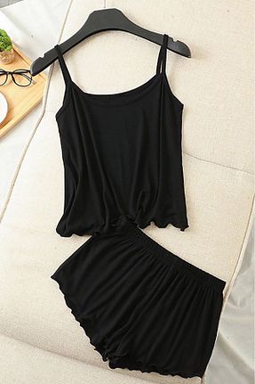 ست لباس راحتی مشکی زنانه ساده PEMBİŞ HOMEWEAR - کد 864684613