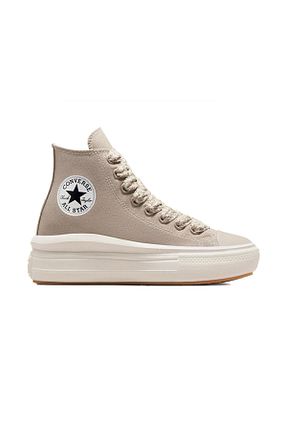 کفش اسنیکر بژ زنانه بند دار Converse - کد 864712096
