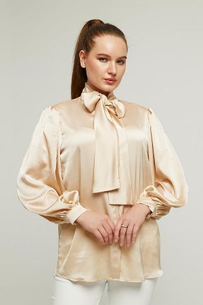 پیراهن بژ زنانه رگولار Appleline - کد 864706676