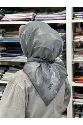 روسری طوسی پلی استر PİRAMİT - کد 864722616