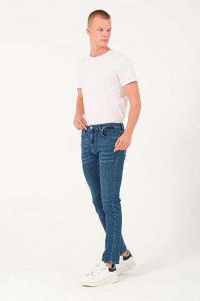 شلوار جین آبی مردانه پاچه تنگ Chicup - کد 864721004