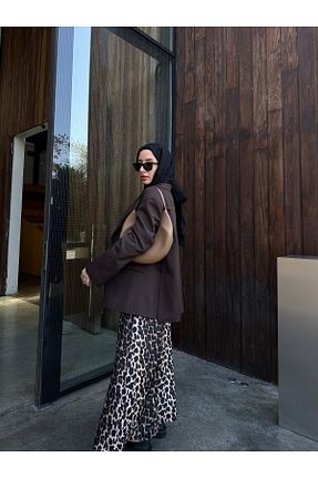 دامن قهوه ای زنانه پارچه Favor Scarf - کد 864728516