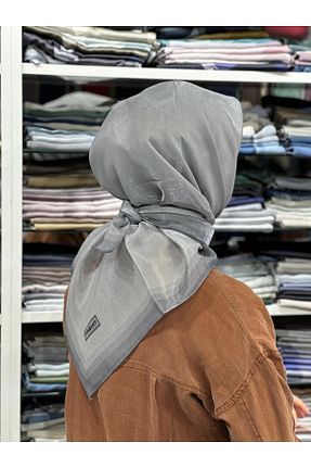 روسری طوسی پلی استر PİRAMİT - کد 864722470