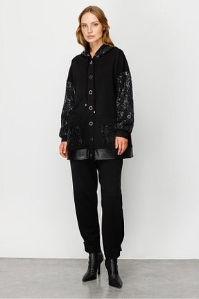 ترنچکت مشکی زنانه پنبه ای Moda İlgi - کد 767737900