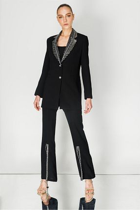 شلوار مشکی زنانه پلی استر Moda İlgi - کد 751548684