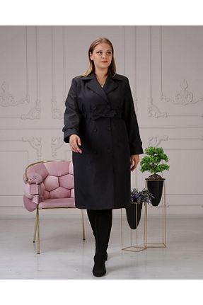 ترنچکت سایز بزرگ مشکی زنانه بافتنی GLR&GYM - کد 274516654
