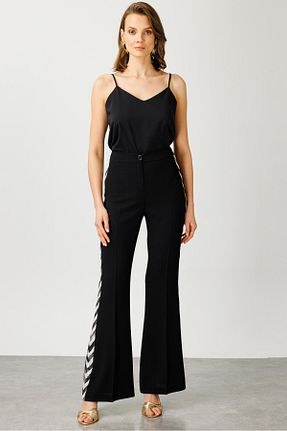 شلوار مشکی زنانه پلی استر Moda İlgi - کد 810281198