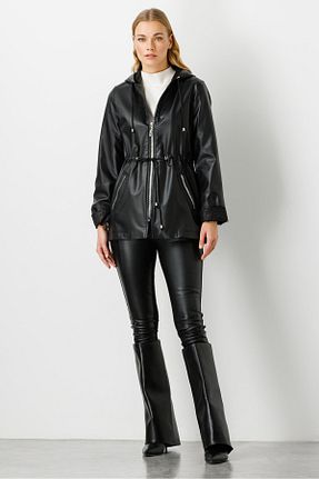 ترنچکت مشکی زنانه مخلوط پلی استر Moda İlgi - کد 786035506