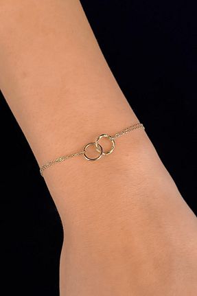 دستبند طلا زرد زنانه 14 عیار Fiyonk Kuyumculuk - کد 864735634