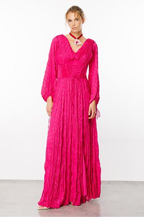 لباس صورتی زنانه بافتنی Moda İlgi - کد 835523628