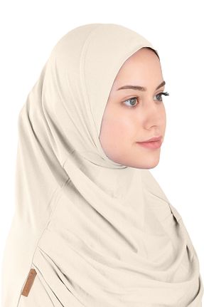 روسری بژ پلی استر Ecardin - کد 864752561