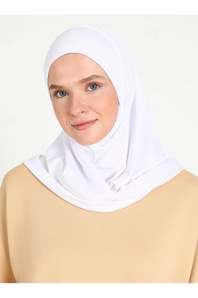 روسری سفید پلی استر Ecardin - کد 864753265