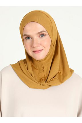 روسری زرد پلی استر Ecardin - کد 864753330