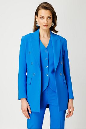 کت آبی زنانه رگولار Moda İlgi - کد 809636254