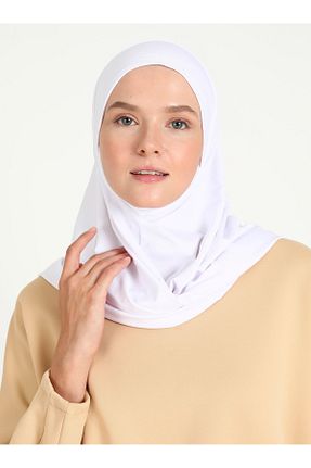 روسری سفید پلی استر Ecardin - کد 864753265