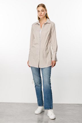 تونیک قهوه ای زنانه بافتنی Moda İlgi - کد 820045244