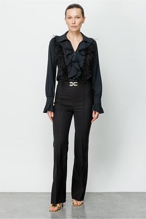 شلوار مشکی زنانه مخلوط پلی استر Moda İlgi - کد 676283915