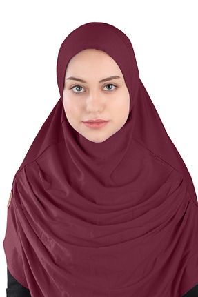 روسری زرشکی پلی استر Ecardin - کد 864752327