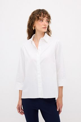 پیراهن سفید زنانه Fitted adL - کد 859374547