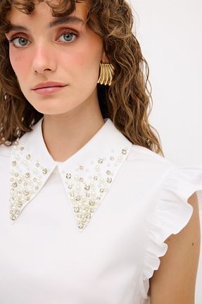 پیراهن سفید زنانه Fitted adL - کد 859228302