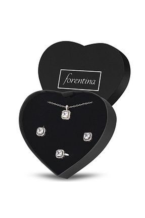 ست جواهر سفید زنانه 3 تایی Forentina - کد 94464947