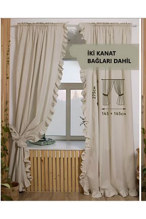پرده زمینه بژ قابل شستشو Perdeplus - کد 864764622